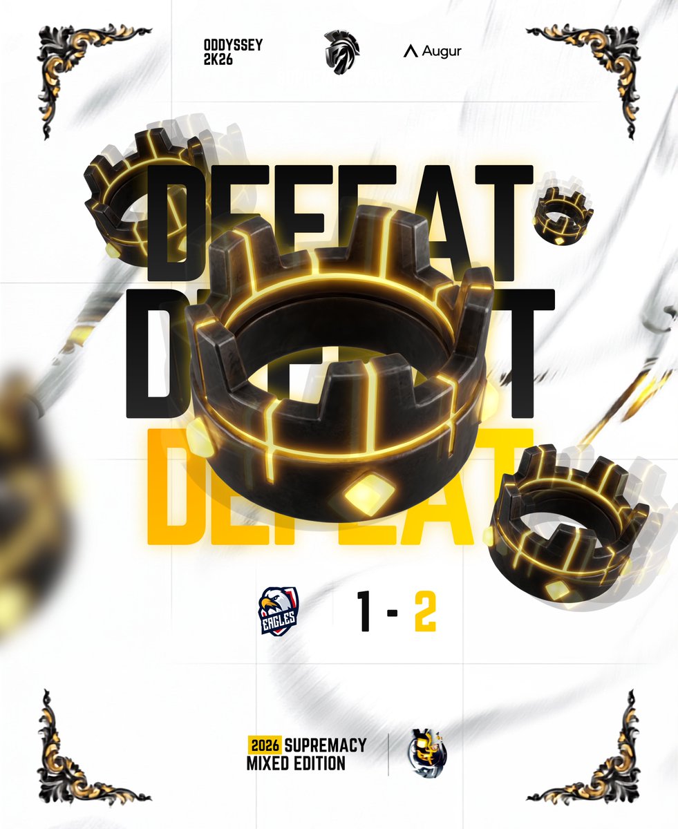 Oddyssey_offcl's tweet photo. 🏛️We have lost a battle but the war is not over yet. See you soon in the @CR_Supremacy Playoffs. GGs to @EGeSportsCR !

#SMCY #ODS #RisingEmpire https://t.co/zjWzzhlb6t