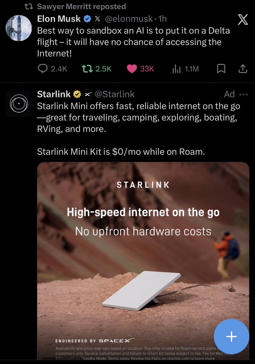 astro_erik's tweet photo. @elonmusk @SawyerMerritt Don Draper levels of synchronicity @grok😂😉🫡 https://t.co/bNhCQ3Skuv