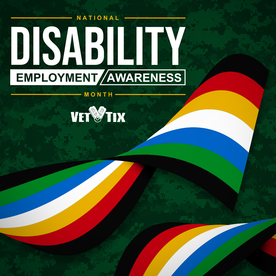 VetTix's tweet photo. October is National Disability Employment Awareness Month (NDEAM)! 🌟💼

This month, we celebrate the contributions of workers with disabilities and recognize the importance of inclusive workplaces where everyone can thrive.

#NDEAM #InclusionMatters #DiversityAndInclusion #AccessibilityInAction