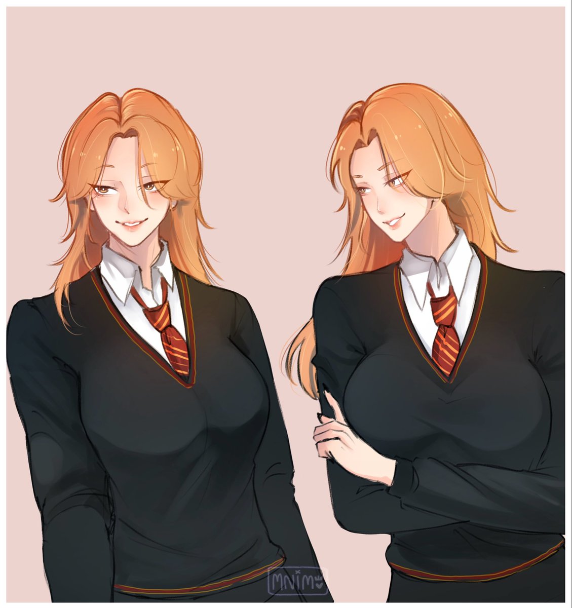 MNIM_SN's tweet photo. Well… We have fem Draco 
How about Twins 🌚🌝
👁️👄👁️🧡

#Weasleytwins #harrypotter https://t.co/Lz3JGlUyI0