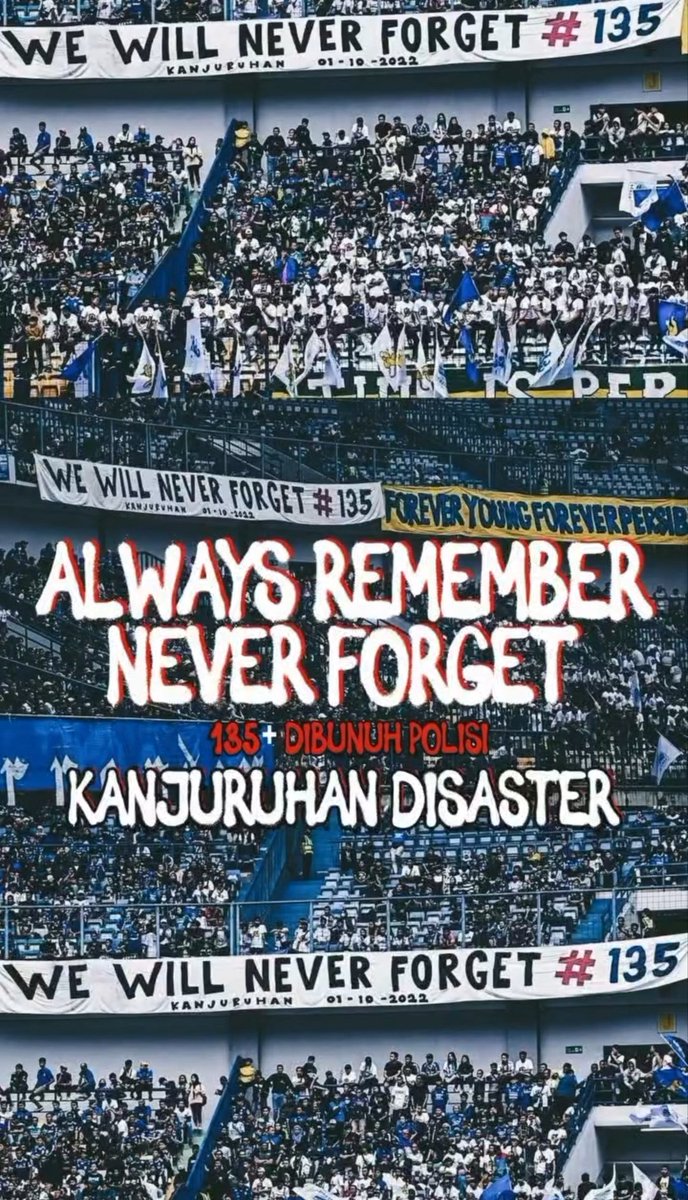 krcboys's tweet photo. Never Forget 135+ Kanjuruhan Disaster https://t.co/nNrnnQs5G9