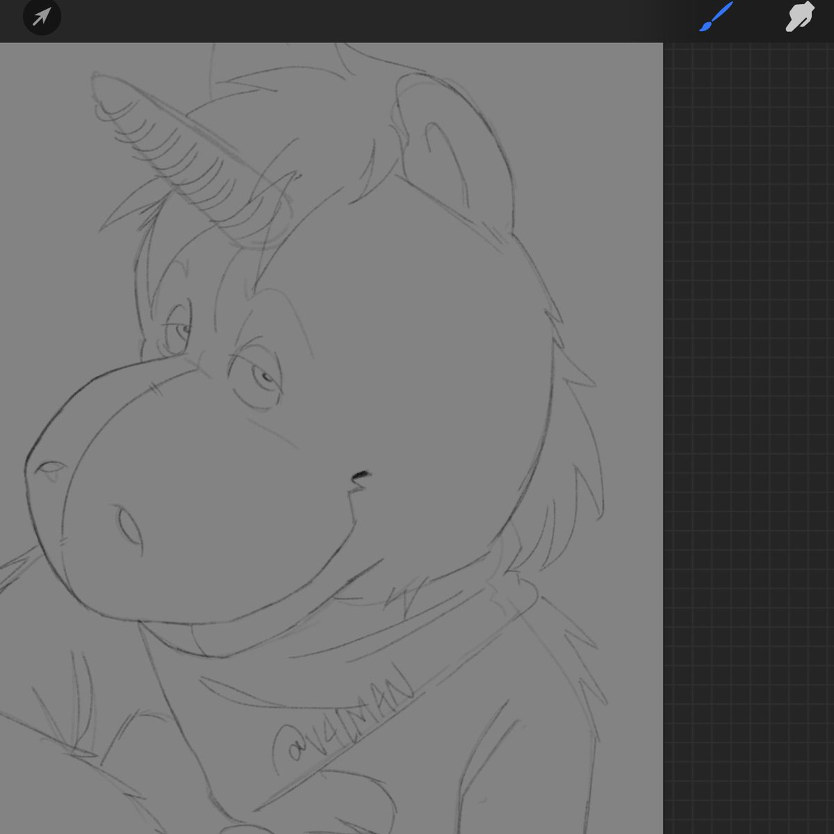 v4lman's tweet photo. WIP of the new #buddy page I’m working on🧡🪓 #buddytheunicorn #buddy2026 https://t.co/h9bDhPSdqY