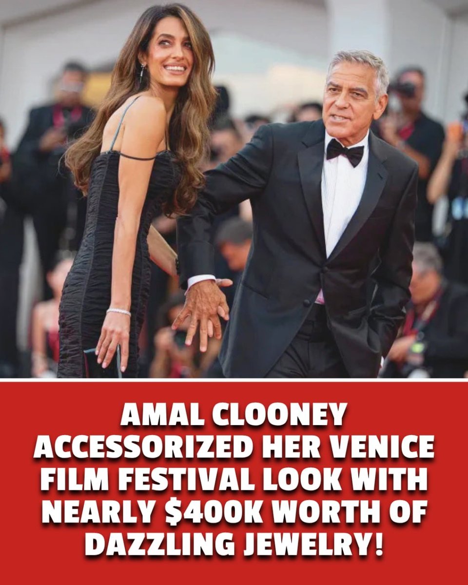 CraziestWackyTv's tweet photo. Amal Clooney accessorized her Venice Film Festival look with nearly $400K worth of dazzling jewelry. https://t.co/GA0U7SmxpQ