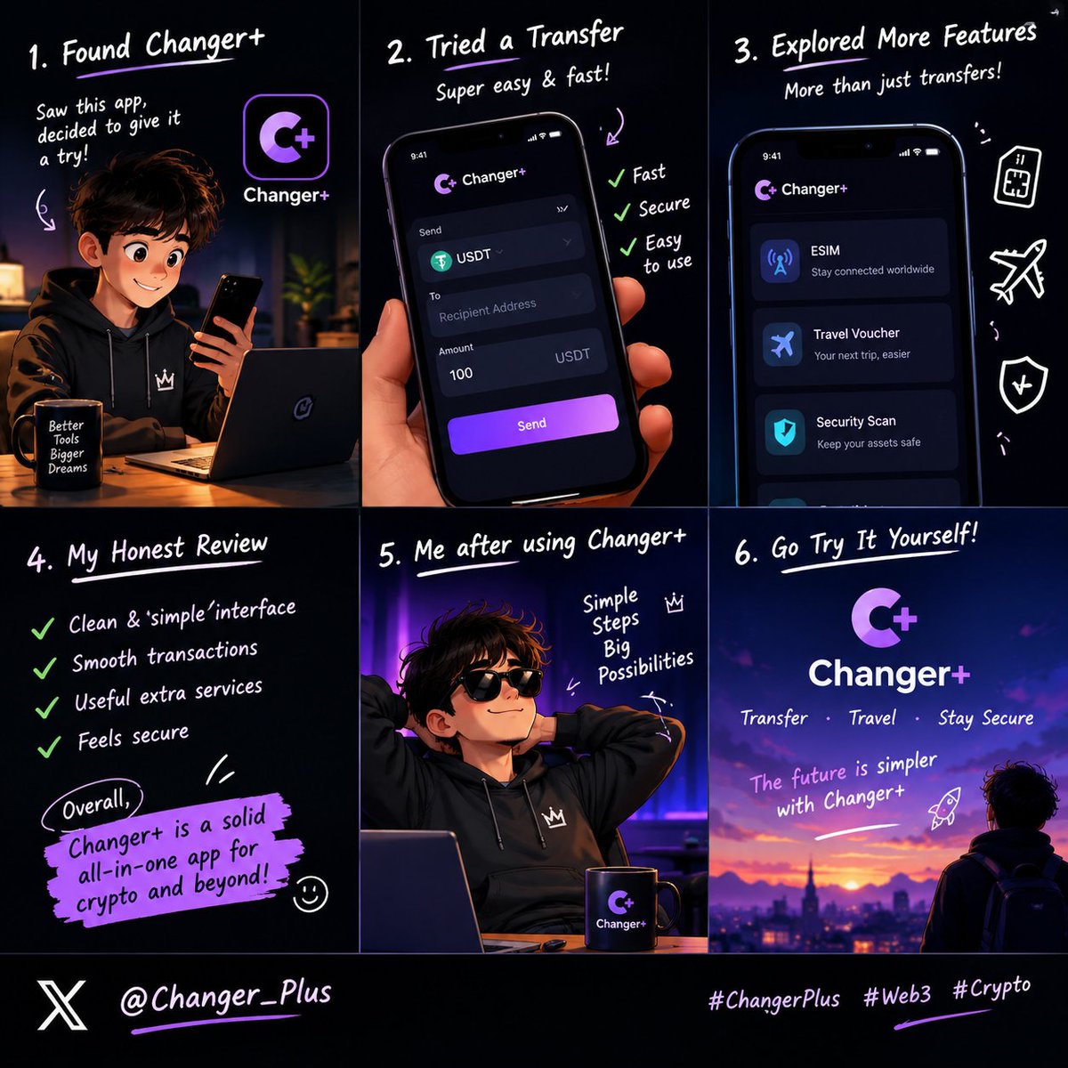MdRimon2024's tweet photo. Tried Changer+ and the experience was pretty smooth ✨
Simple interface, easy transfers, and some useful extra services to explore.
Definitely worth checking out if you’re exploring Web3 tools 🚀
@Changer_Plus
#ChangerPlus #Web3 #Crypto https://t.co/vo0uSSmJoW