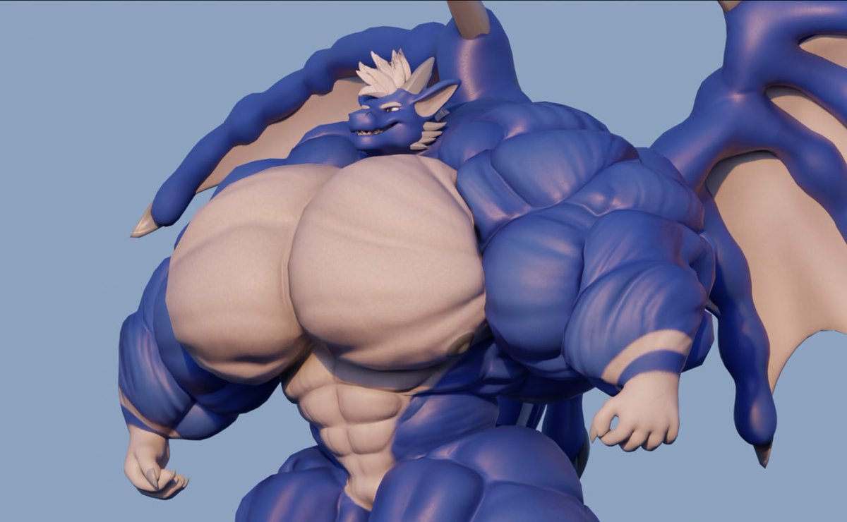 CottonYote's tweet photo. More derg posting this time under the same lighting i usually use for myself😩 

Still got plenty to do on this, still not quite satisfied with the shape and sizes of the muscles. Of course why not more of @Sova_13 :3 https://t.co/wWHPNkLWIr