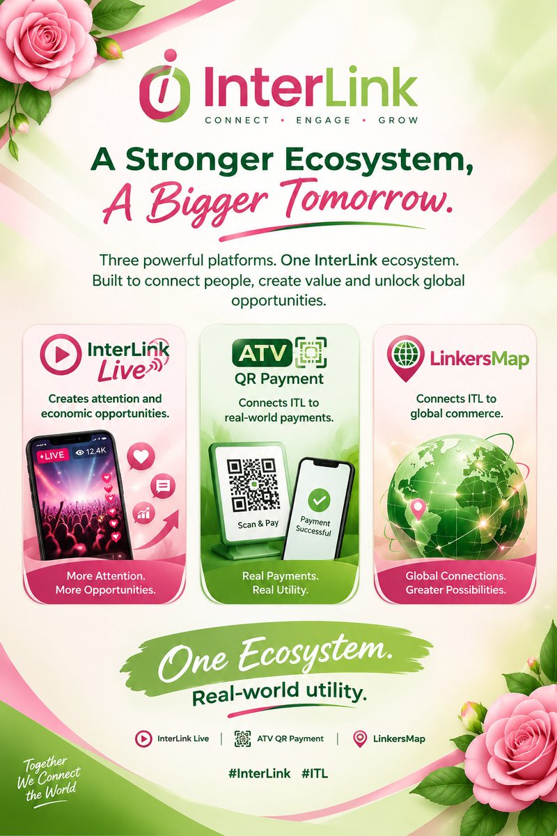 bmbtiger's tweet photo. Attention drives growth. Payments create utility. Commerce unlocks opportunities.

InterLink Live creates attention and economic opportunities.
ATV QR Payment connects ITL to real-world payments.
LinkersMap connects ITL to global commerce.
#InterLink #ITLG #ITL https://t.co/CTjVlyhNxL