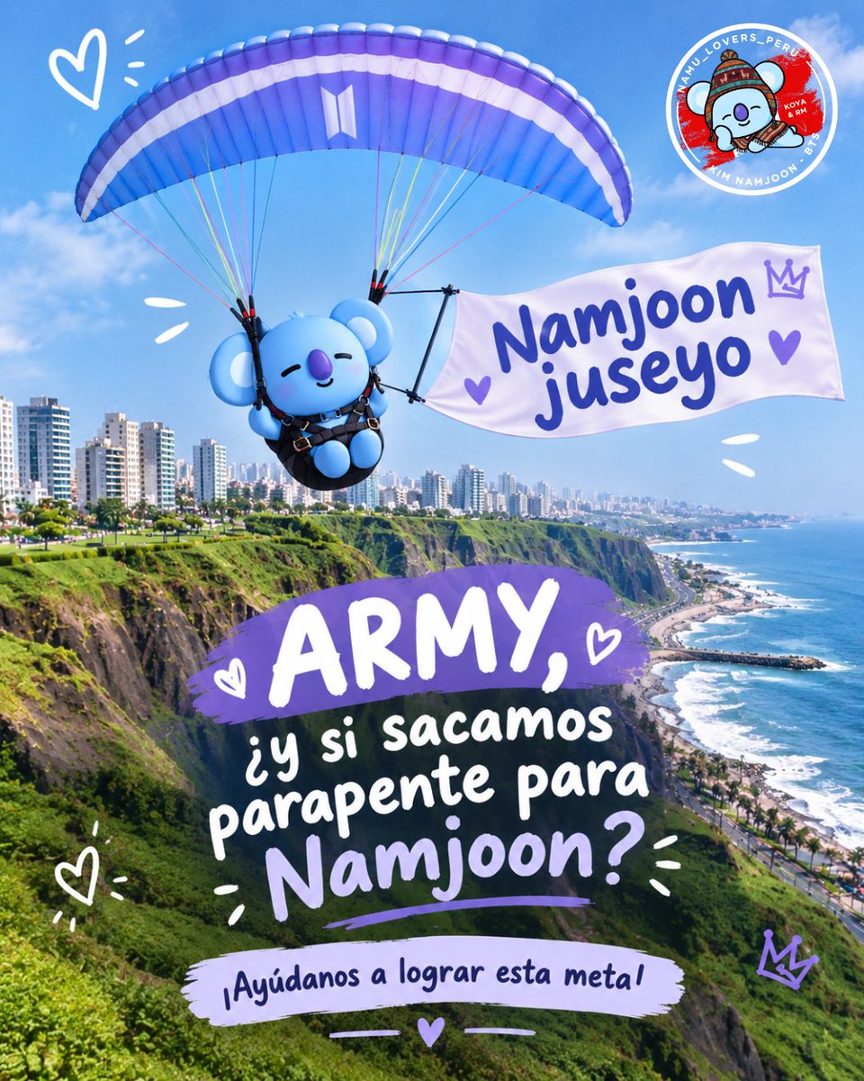 namu_lovers_pe's tweet photo. 🚨🚨Les gustaría que tengamos un PARAPENTE para nuestro líder?? 👀
Solo con tu ayuda lo podremos realizar! Únete a nuestro grupo de Whatsapp (link en nuestra BIO) porque hemos empezado las recaudaciones!! 

📌 Los números de apoyo para el Proyecto de Nam son:

🐨 PLIN 955776745 
🐨 YAPE 943399391
AMBOS A NOMBRE DE GERALDINE ALVARADO

A pedido de nuestra comunidad, vamos a reemplazar la PANTALLA LED por un PARAPENTE que circule por la Costa Verde y nuestro querido NAMJOON no se quede sin el suyo!!

💜 Army!!! Apoya este linda iniciativa 💜

#kimnamjoon #RM #btsperú #arirangworldtour #welcometoperurm
