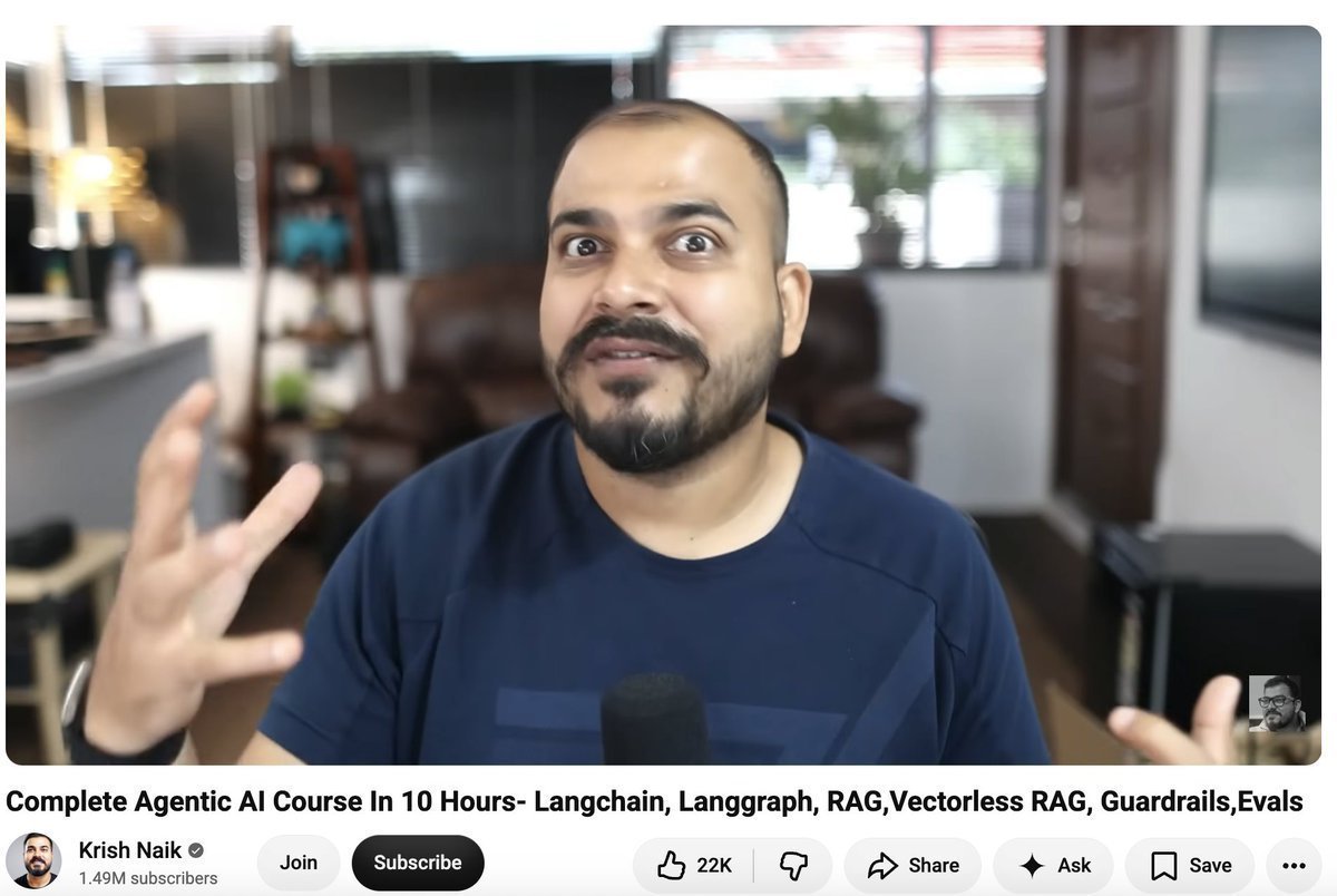 swapnakpanda's tweet photo. The BEST one there for Agentic AI.

Absolutely beginner friendly. Covers every topic.

https://t.co/03jDhYP07L

  - Langchain
  - Langgraph
  - RAG
  - Vectorless RAG
  - Deep Agents
  - Guardrails
  - LLM Evals
  - LLM Gateways

Give 30 mins to 1 hour everyday. You won't regret at all.