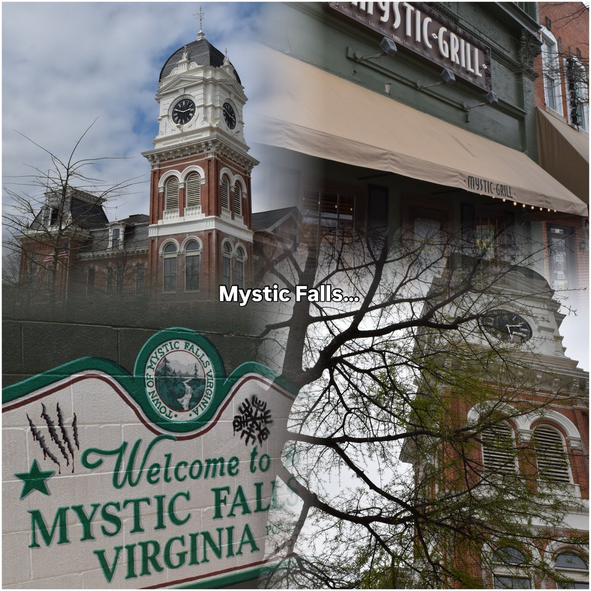 julia_regis's tweet photo. Photo by Home Suite Salvatore on August 19, 2026. May be an image of text that says “Mystic Falls. Welcome to Mystic Falls, Virginia. https://t.co/sCuY6ocvlS