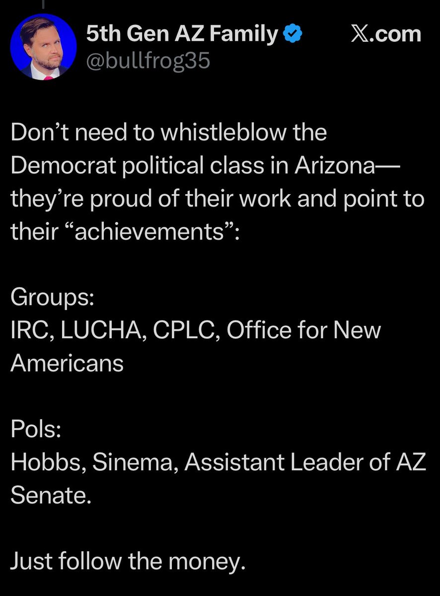 bullfrog35's tweet photo. @ArtDelCuetoAZ @nickshirleyy Oh, baby…

Nick Shirley in Arizona and behind him is: https://t.co/9l5gWJA5sE