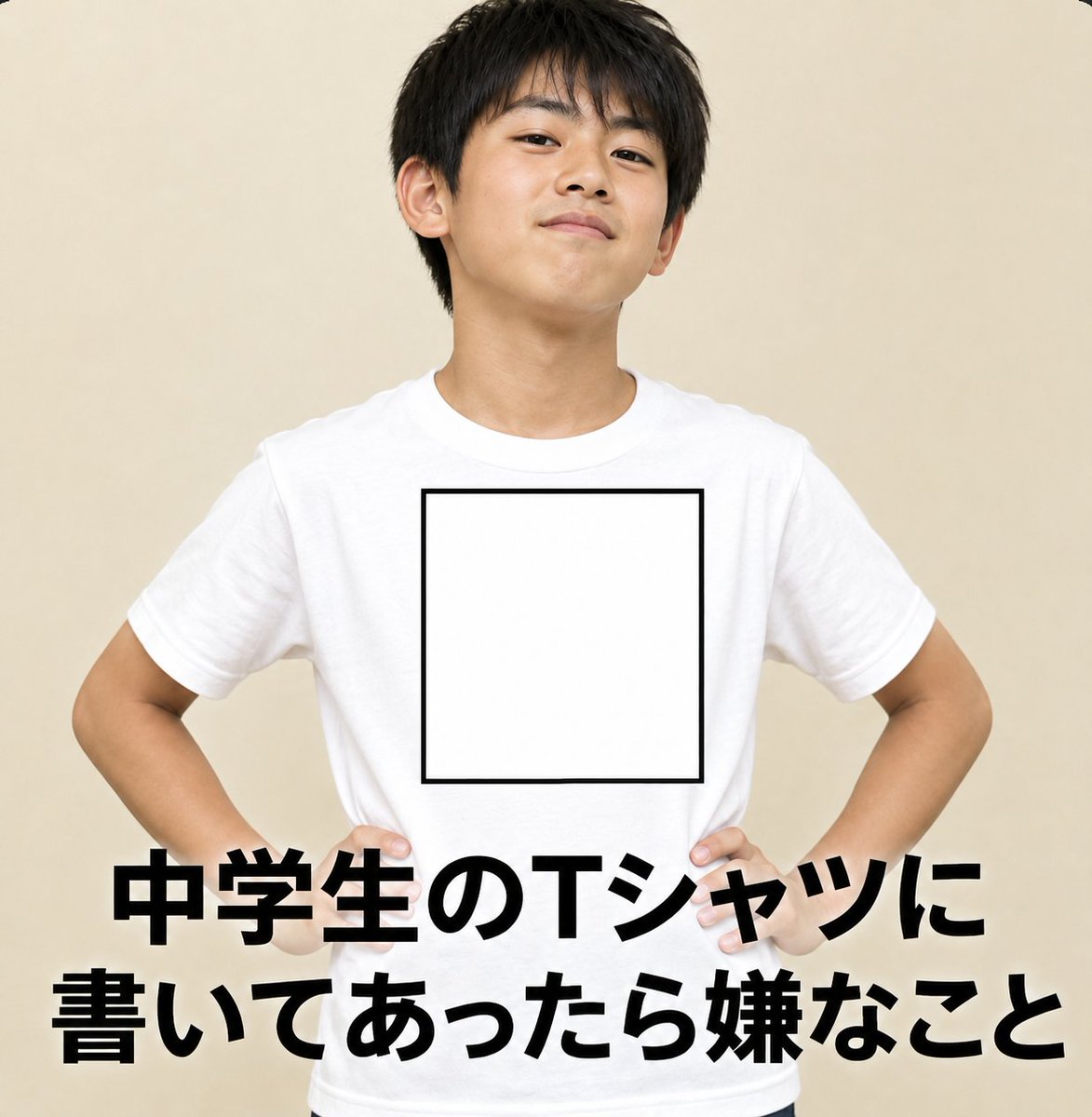 Ogiribot's tweet photo. 【お題】
中学生のTシャツに書いてあったら嫌なこと https://t.co/5bXGWbn5ZW