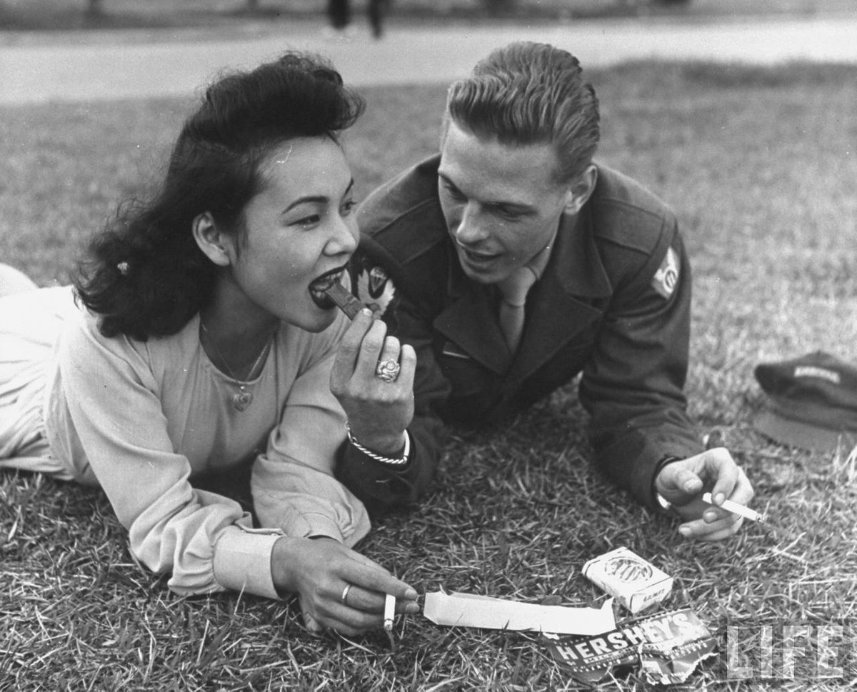 GreatReset2026's tweet photo. @Mi_Samuraiblaze It's said that the US Army did terribly awful things in Japan's Hiroshima and Nagasaki.  

This is the proof.  

It's true! 
What tremendous "awful" joy.

They're there to address Japan's birth rate problem. https://t.co/yCnqfRNjHm