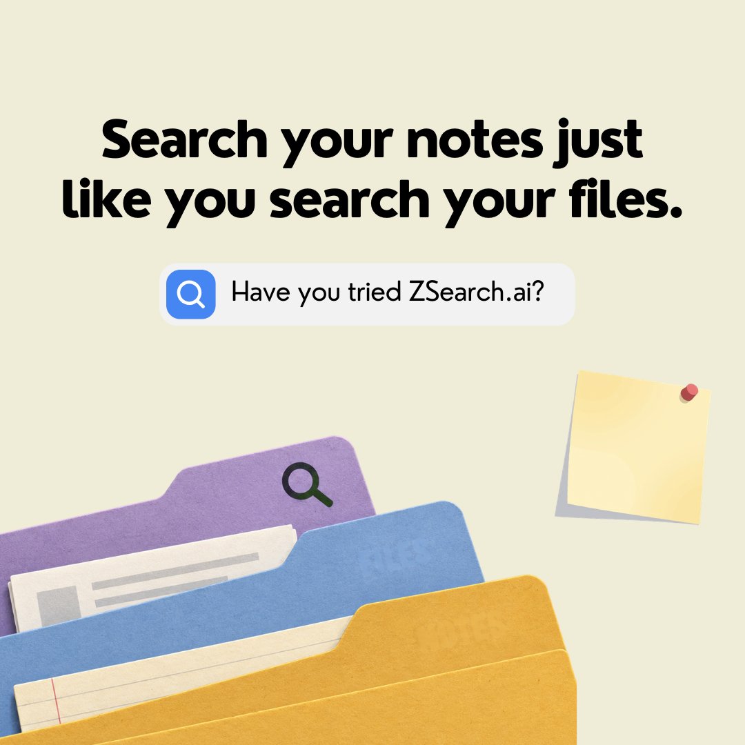 ZsearchAI's tweet photo. You wrote it down. Can you find it later? Search your notes by the details you remember in https://t.co/gRJz9mfESC. #NoteTaking #Productivity https://t.co/aI0Aa0i5t9