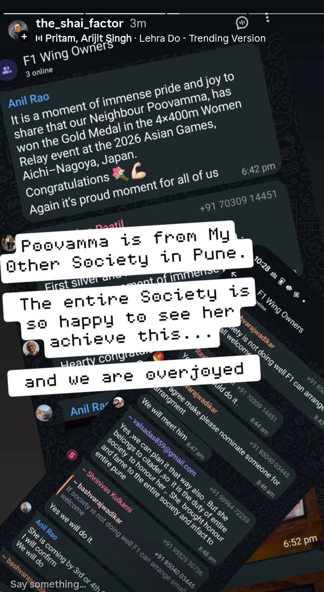 Am_Shai's tweet photo. Poovamma is from my other housing society here in Pune 

Needless to say we are all super and overjoyed 

Go Girl! https://t.co/umLzW4swN3