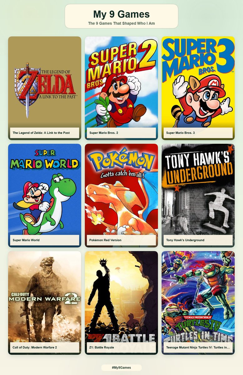 PhazzKoD's tweet photo. My 9 games #My9Games https://t.co/wromc1NdMO