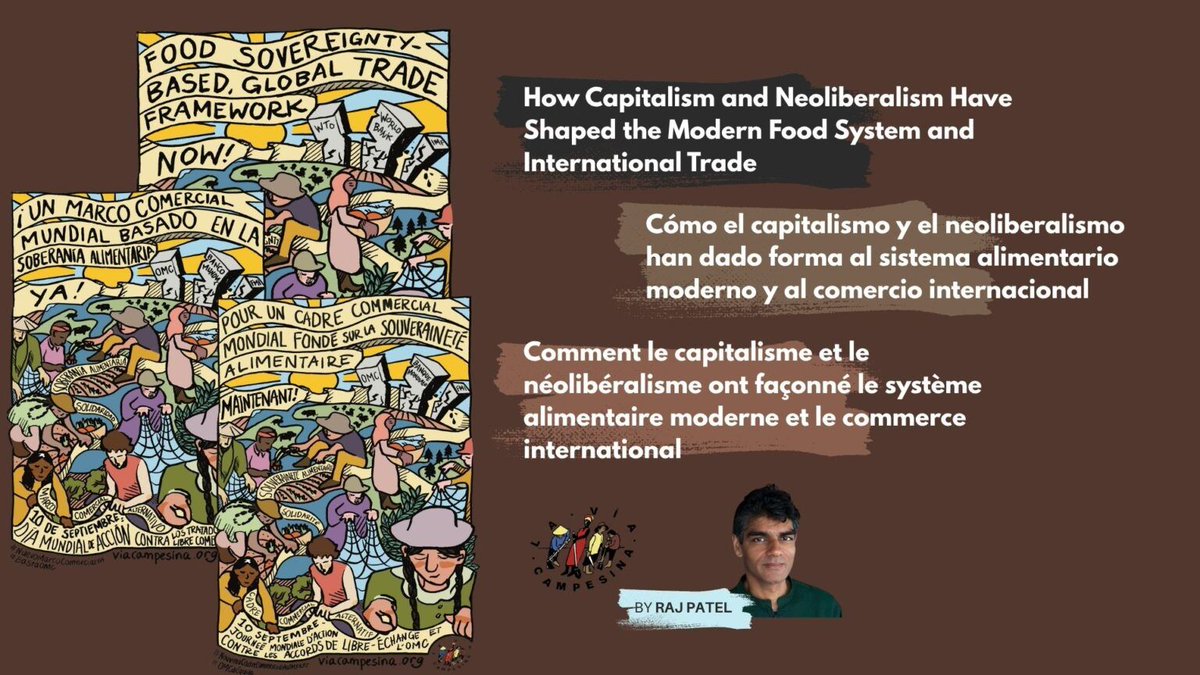 ViaCampesinaBE's tweet photo. #ViaCampesina #LaViaCampesina
π’ How Capitalism and Neoliberalism Have Shaped the Food System and International Trade
π© https://t.co/6PcC0wGtva
π’ Study Session with Raj Patel
π Trade, Capitalism & the Food System
π΄ https://t.co/YSbV4629cP
#Food #Trade #Capitalism #FoodSystem https://t.co/xQHYdPReXV