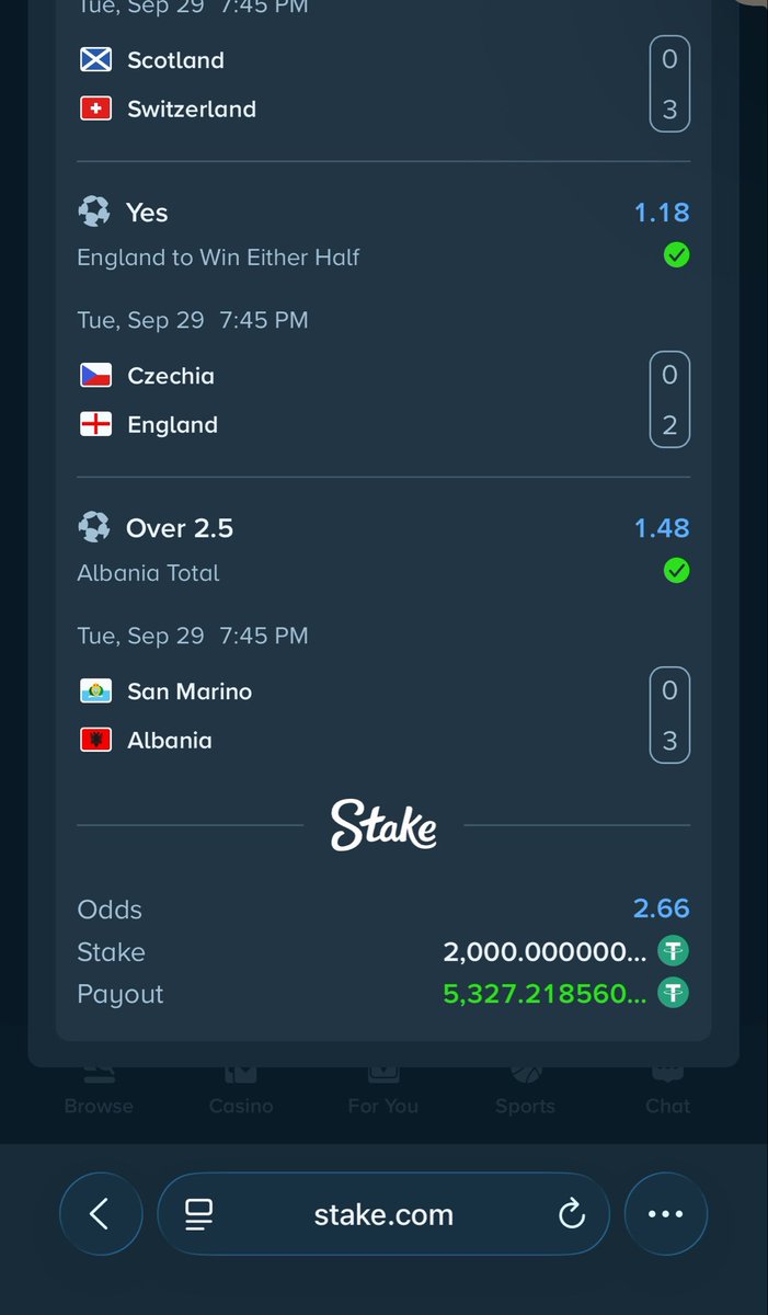 Mrbankstips's tweet photo. Double up won ✅✅✅

$21k ✅✅✅

Join stake via https://t.co/WvFIPJn9ft

Promo code banks https://t.co/VqCiVS6lQ7