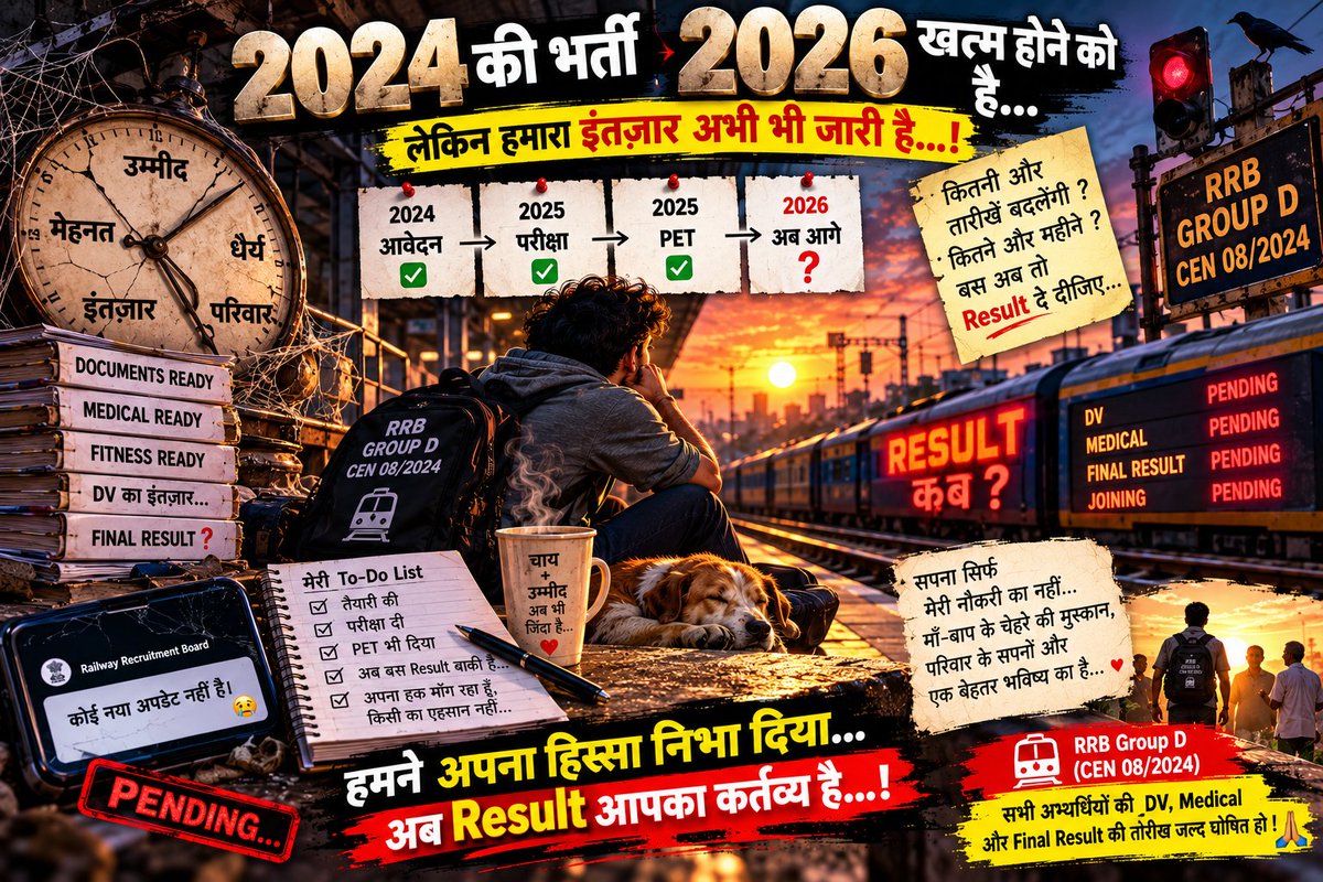 Hadman7878's tweet photo. #RRB_GroupD_Release_DV_Date
#Railway_GroupD_DV_Do
@AshwiniVaishnaw
@RailMinIndia
@RailwaySeva
@PMOIndia
@PIB_India https://t.co/Eqgsb6CrUE