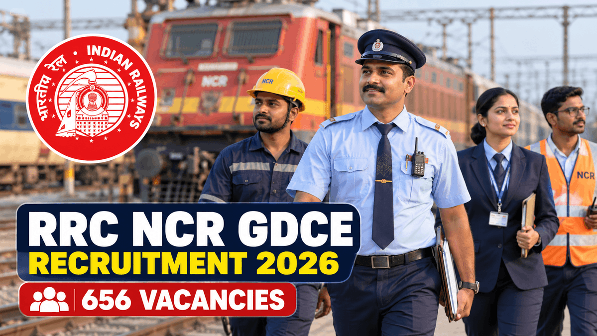 govtjobdeck's tweet photo. 🚨 RRC NCR GDCE Recruitment 2026 – 656 Vacancies

North Central Railway has released GDCE 01/2026 

💼 656 Posts
🚆 ALP | Technician | JE | NTPC
📅 Apply: 1–30 Oct 2026
📝 CBT + applicable tests + DV + Medical
🔎 Details:
 https://t.co/nDEd5zlcBk https://t.co/qgn6sNcu5y