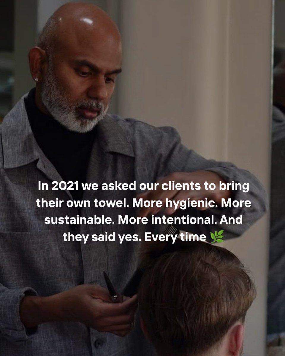 Carolliinelima's tweet photo. We asked clients to bring their own towels—not because it was trending, but because it was right. Since 2021, this small change has saved thousands of gallons of water. Great hair shouldn’t cost the planet. Would you bring yours? https://t.co/Qc1YsCtJYF