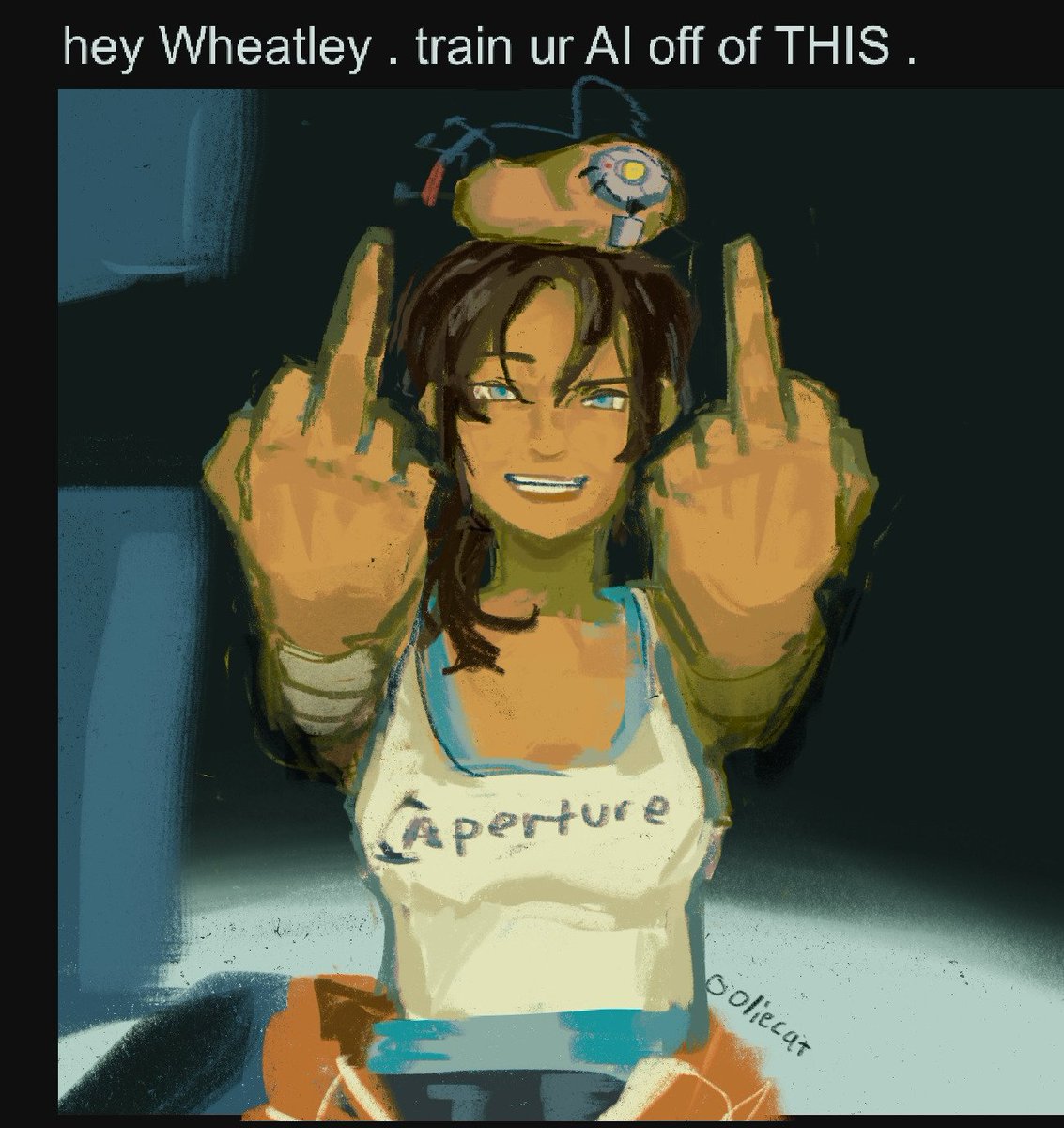 Sal_Predebut's tweet photo. wheatley chell glados portal 2 art meme https://t.co/OWvZD7RYVG