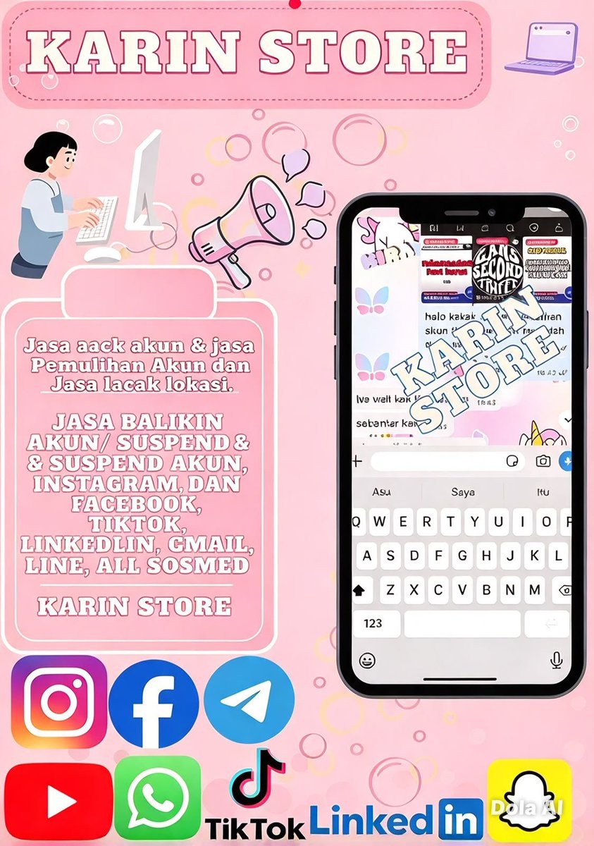 haniyce's tweet photo. OPEN JASA PEMULIHAN &amp; HAPUS AKUN SOSMED🔔

Melayani‼️

💓Pulihkan &amp; Pulihin/Balikin Akun
💓Hapus/Nonaktifkan Akun
💓Hack Akun
💓Sadap Wa/All Sosmed
💓Reset Hp
💓Lacak Lokasi

(Instagram,Tiktok,Gmail/Email,Facebook,Telegram,Twitter/X,Dll)
Konsultasi? WhatsApp di bio!
#zonauangㅤ https://t.co/h6sK5grTfJ