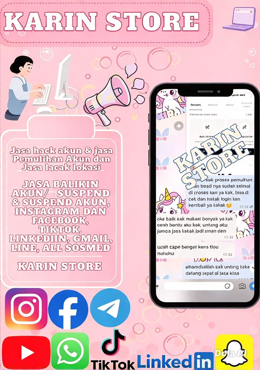haniyce's tweet photo. OPEN JASA PEMULIHAN &amp; HAPUS AKUN SOSMED🔔

Melayani‼️

💓Pulihkan &amp; Pulihin/Balikin Akun
💓Hapus/Nonaktifkan Akun
💓Hack Akun
💓Sadap Wa/All Sosmed
💓Reset Hp
💓Lacak Lokasi

(Instagram,Tiktok,Gmail/Email,Facebook,Telegram,Twitter/X,Dll)
Konsultasi? WhatsApp di bio!
#zonauangㅤ https://t.co/h6sK5grTfJ
