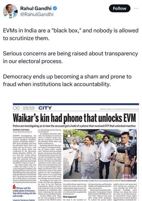 FabulasGuy's tweet photo. Remember the Maharashtra EVM episode?

Mid Day reported that a phone was used to unlock an EVM through an OTP.

It turned out to be false. The Returning Officer and ECI debunked the claim, and Mid Day itself issued a clarification and regretted the error.

But before the truth came out, the entire INDI ecosystem had already amplified it and created huge outrage.

And same is still happening today.