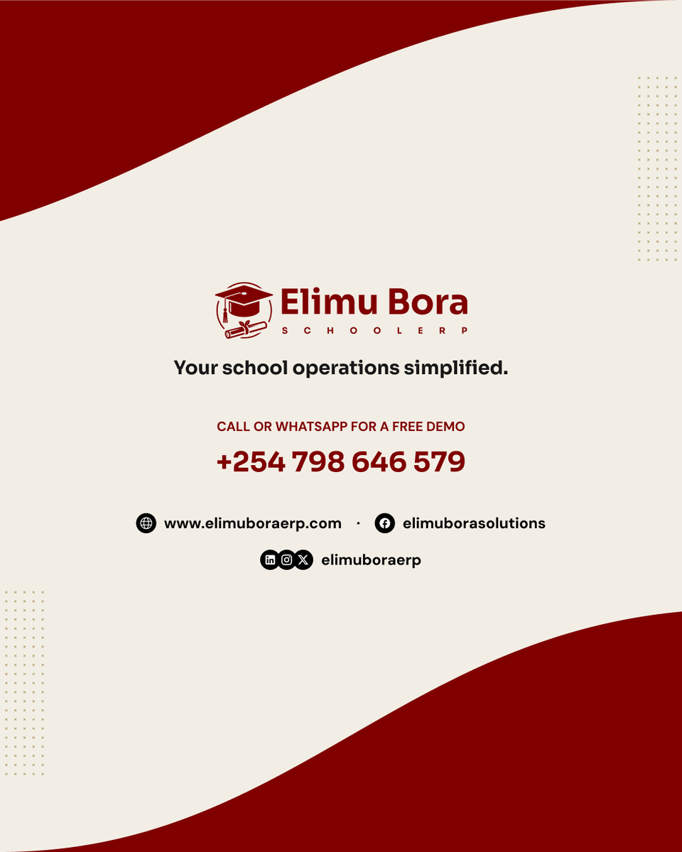 elimuboraerp's tweet photo. Books, uniforms, food supplies and more. Keep school inventory under control with Elimu Bora ERP.

Assign books, track incoming stock and get low-stock alerts before essentials run out.

Your school operations simplified.

Book a free demo: +254 798 646 579

#ElimuBoraERP #EdTech https://t.co/BnZxmxUXl5