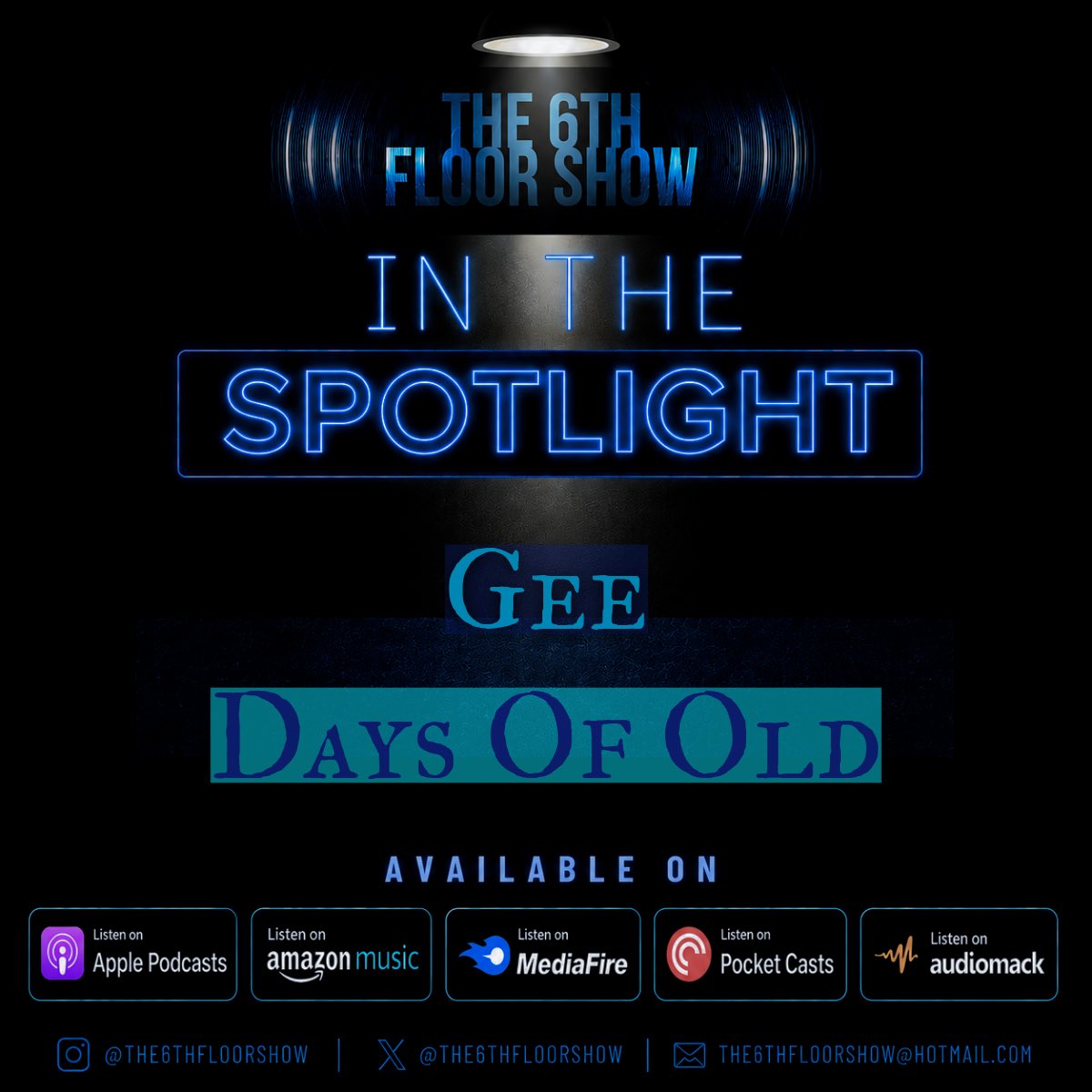 The6thFloorShow's tweet photo. The #InTheSpotlight for #Episode361 is... 

Gee - #DaysOfOld 

🎶 https://t.co/WmBVswPr9x

#The6thFloorShow https://t.co/ViYzlWlqhs
