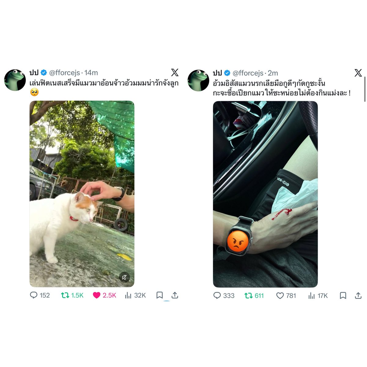 __hhold1998's tweet photo. 10 นาทีแรก
‘จ้าวอ้วมมมน่ารักจังลูก’

10 นาทีต่อมา 
‘อ้วมอิสัสแมวนรก’

//เกิดแต่กับฟอสสส คือก็ขำ แต่ก็สงสารร 55555555555 ทำคุณบูชาโทษแท้ๆ

#fforce_ @fforcejs https://t.co/toAEsGLD4b