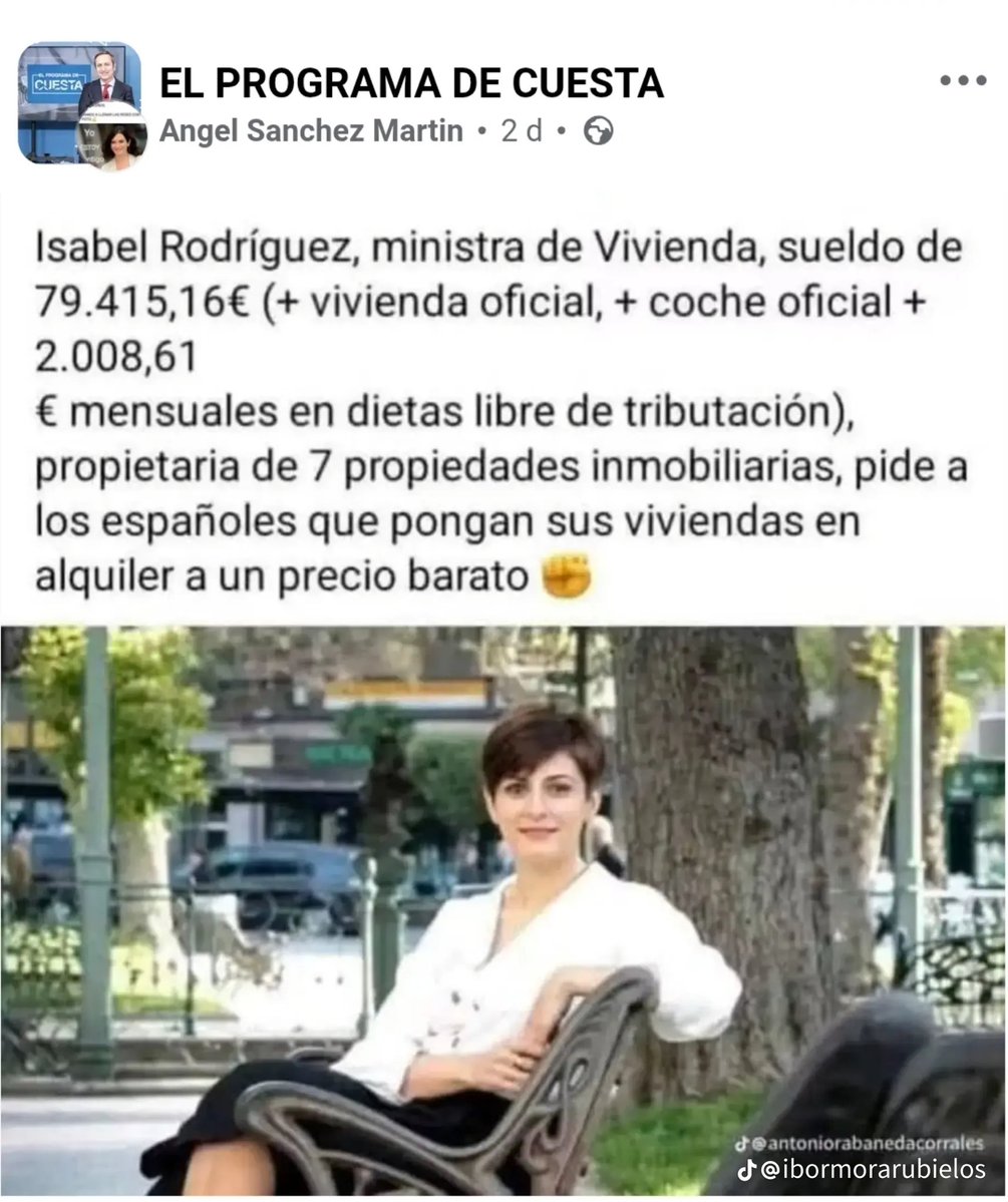 DiosaKhalinda's tweet photo. Fondos-Buitre, Pymes-buitre…
¿Y POLÍTICOS- BUITRE?

⚠️La ministra de Vivienda
'paga' 161 euros al mes por un piso público de 230 metros⚠️ https://t.co/3JJ4K7dKt1