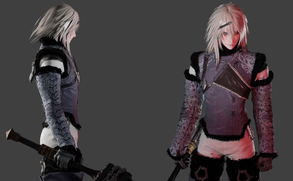 lucsorola's tweet photo. idk if I shared here the 2010 inspired looking nier. well I’d say a mix of 2010 and 2021. 

his pouty lips from 2010 were very important to me https://t.co/3tTl6DRech