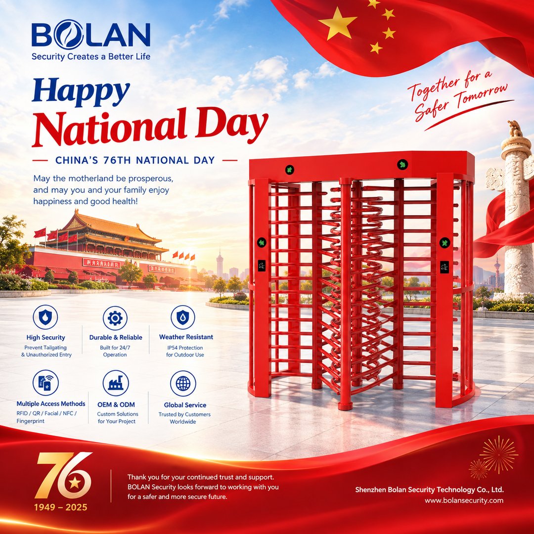 BolanSecurity's tweet photo. 🇨🇳🎉 Happy National Day, China!

Today, we celebrate China’s 76th National Day and share our best wishes for peace, prosperity and a brighter future.

At BOLAN Security, we believe that every secure entrance is part of a safer environment. https://t.co/79xf74Gdy0