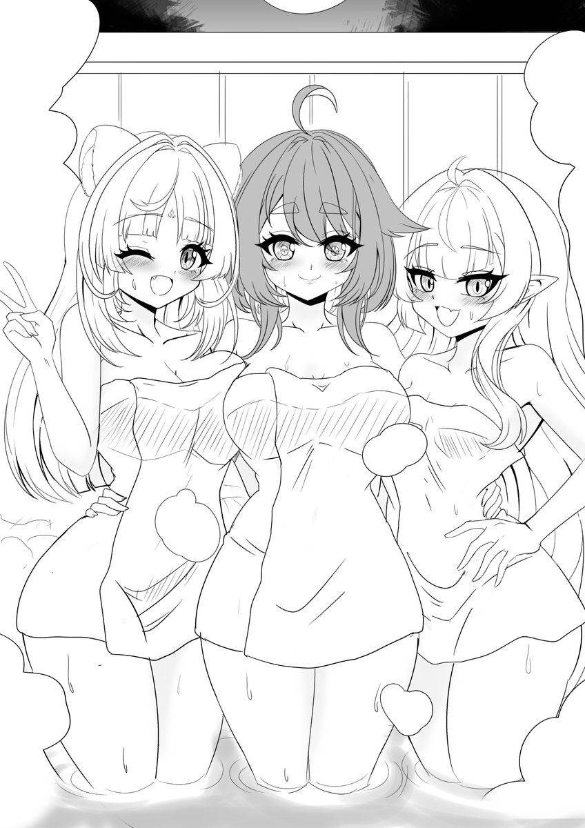 Hao_soy_Tao's tweet photo. Onsen Party #Meica_art #TataCanvas #rubyllust https://t.co/jmtR16E7ZX