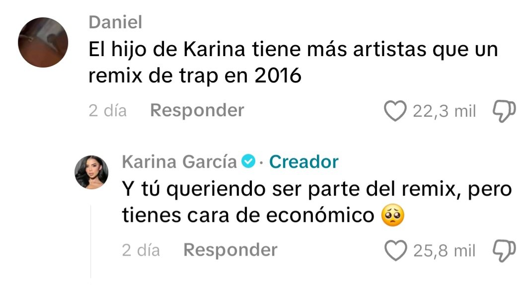 Tayarin630518's tweet photo. Le hacen este comentario en un tik tok que karina y karina le responde con esto, le esta dando la razón al comentario que le hicieron ,JAJAJA! https://t.co/2ROAMAnxnQ