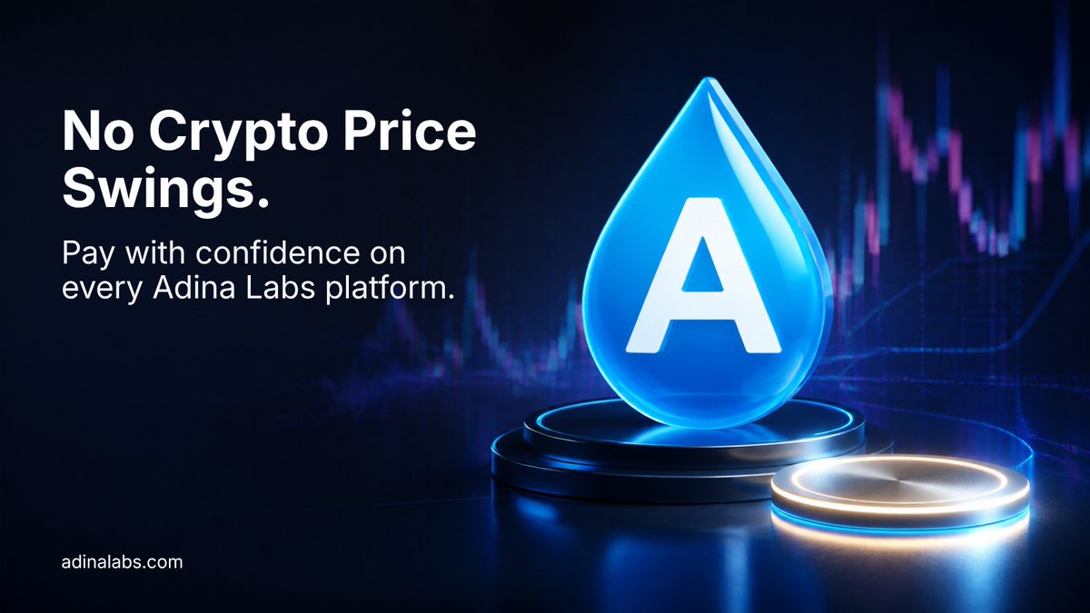adinalabs's tweet photo. Most Web3 platforms make you pay in a currency whose value keeps shifting. So you never really know what something will cost.

Within the Adina Labs network, you pay for platform usage in Credits, priced at $1 each so a service priced at 50 Credits always stays 50 Credits.

Behind the scenes, buying Credits automatically buys $ADINA through liquidity pools that pair $ADINA with USDC. Familiar dollar pricing for users, with every Credit purchase linking real platform activity to the token that powers the ecosystem.

The benefits of Web3, with pricing you can actually plan around. Learn more: https://t.co/K2lFojq4vp 

#Web3 #USDC #ADINAToken #AdinaLabs #Ethereum #Arbitrum
