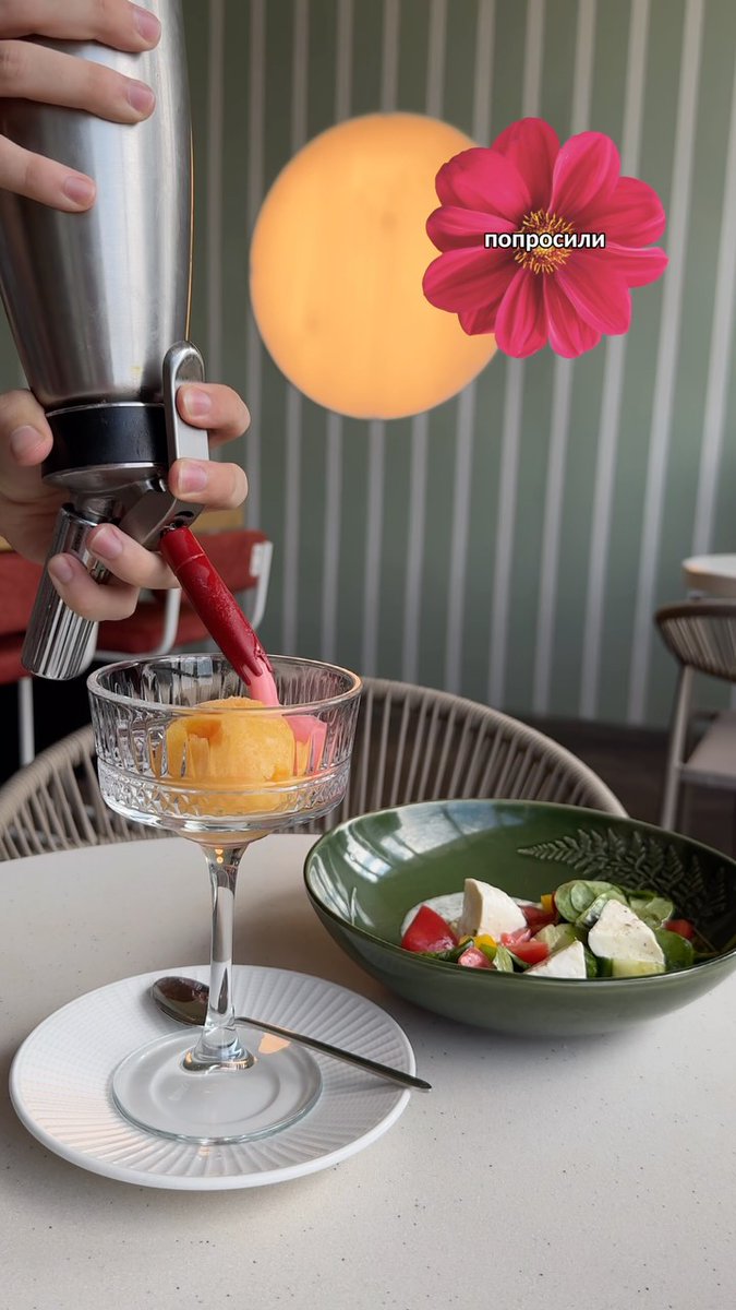 dlo3t7bebe1's tweet photo. If you’re near Lakhta or the 300th Anniversary Park, stop by MOST. Bright interiors, panoramic windows, a cozy terrace, and Sorbet Spritz you eat, not drink. Try dishes inspired by iconic films and series—especially the Sorbet Spritz. https://t.co/xZoCWANvM9