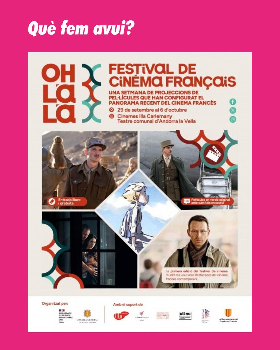 AgendaAD's tweet photo. 🎞️ Setmana del cinema francès - Cineclub de les Valls - 'À voix basse'

🕣 20.30 h

📍 Teatre Comunal, Andorra la Vella https://t.co/uO9bIvQaoW