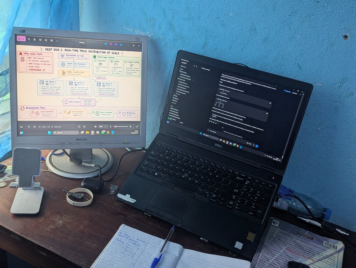 tinoscript's tweet photo. A cool morning 
Doing some system design 
#systemdesign https://t.co/zoxb81YLVh