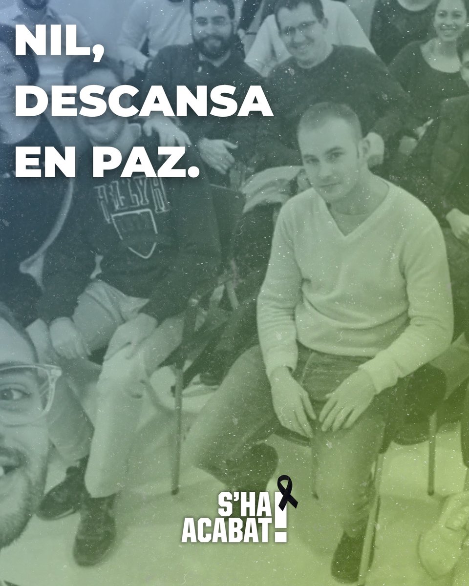 ShaAcabat's tweet photo. Hoy anunciamos el triste fallecimiento de Nil Noya, uno de los socios fundadores de S’ha Acabat!

Nil dio un paso valiente al frente de la asociación cuando no era fácil hacerlo y pocos se atrevían. Nos ha dejado una persona de grandes valores.

¡Gracias por tu eterno legado! https://t.co/Snuk5CnDFs
