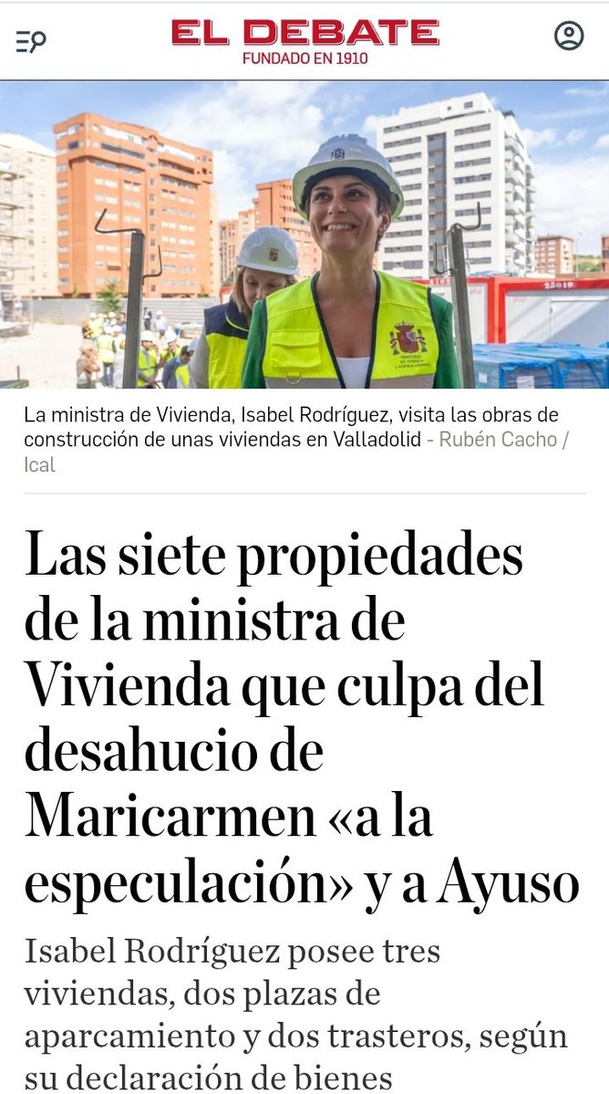 egtegain's tweet photo. La Ministra de Vivienda, Isabel Rodríguez, del PSOE, llama "Buitres, muy Carroñeros" a URBAGESTION S.L qué tiene "1 Vivienda y 1 local".

Sin embargo, ella que tiene 3 viviendas, 2 Aparcamientos y 2 trasteros, ¿Qué es?🤔👇 https://t.co/bGEkNbyiw4