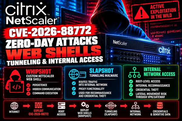 stem__shop's tweet photo. 🔴 NetScaler CVE-2026-88772 — attacks go beyond RCE
Attackers are deploying WHIPSHOT web shells and SLAPSHOT tunneling malware, gaining root access and pivoting into internal networks.
https://t.co/IkxvNRXkFS
#CVE #CVE202688772 #Citrix #NetScaler #WebShell #CyberSecurity https://t.co/x1wDe8wQvP