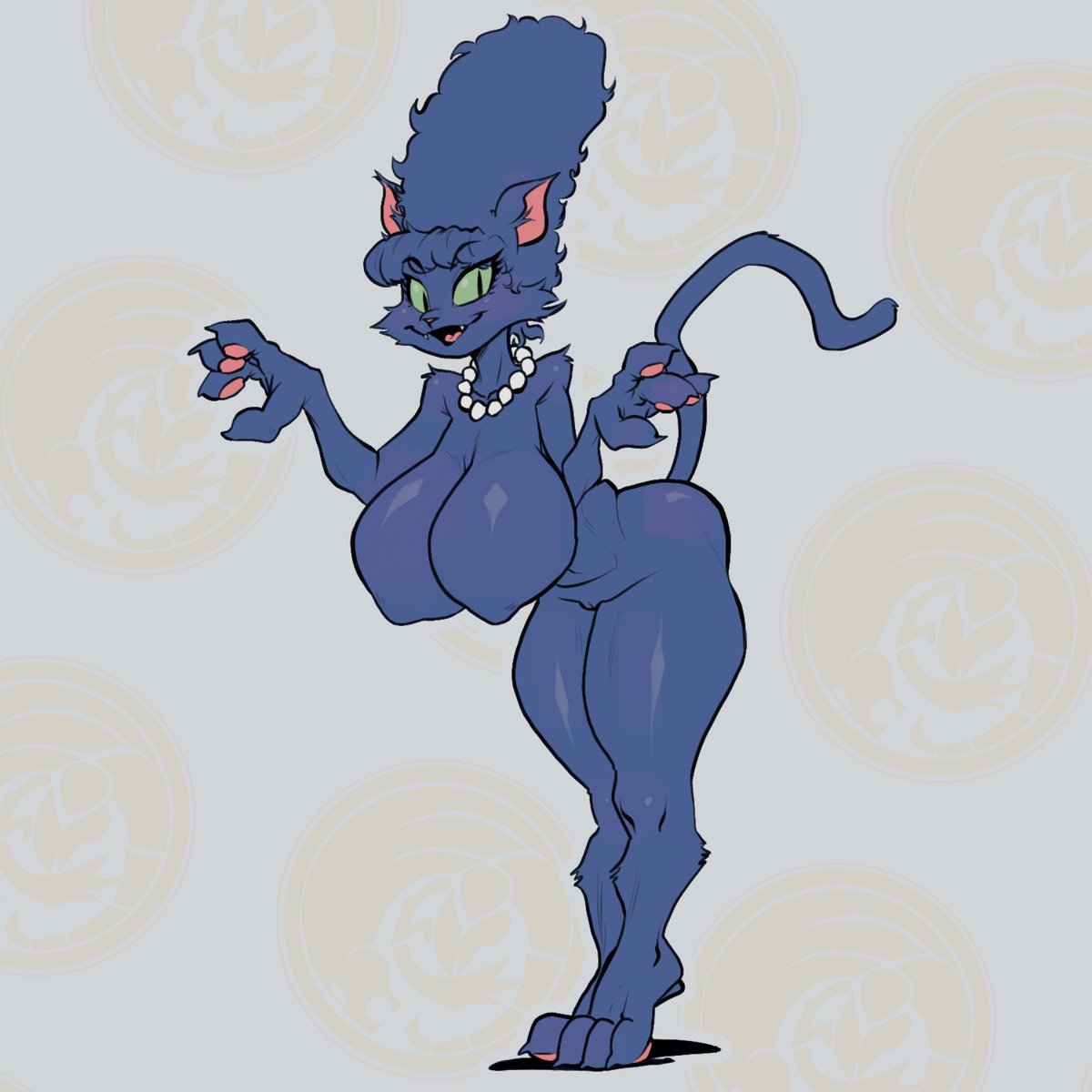 dragonfetus1's tweet photo. Drawing for a friend, you may recognize her as the furry version of Marge Simpson, you know, that Dr. Moreau episode, Parge, if you will. https://t.co/J74J2FDGPf