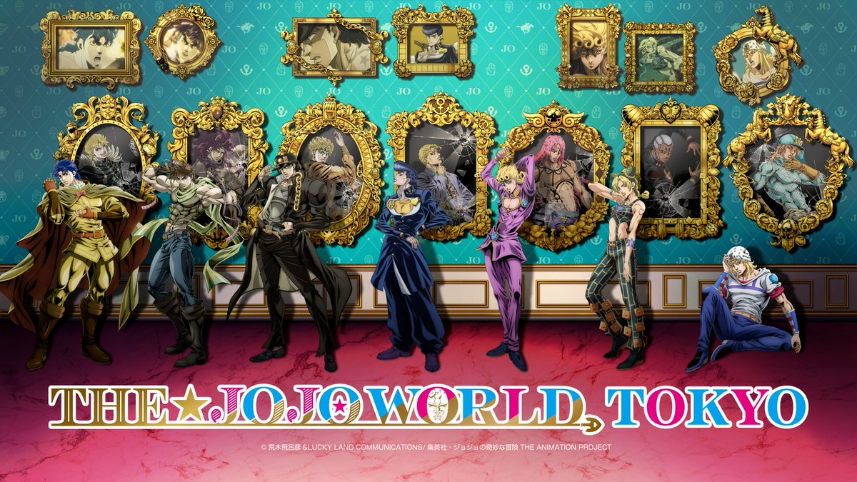 jojo_wiki's tweet photo. New anime-style illustrations of the JoJos and main villains (+ Diego) for THE★JOJO WORLD Tokyo and Osaka https://t.co/RPjVIYFOZs