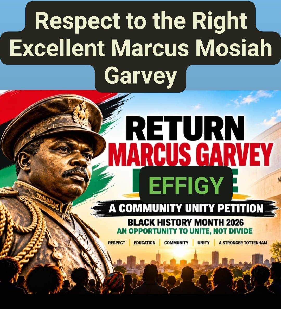 AmixedJamaican's tweet photo. Greeting 💫 @JJyabbas Thank ❤️🖤💚 you for your RT support for the Marcus Garvey effigy in #Tottenham &amp; now a partial victory!  https://t.co/QWnz4iNxi5 https://t.co/Smr4rEyUs2