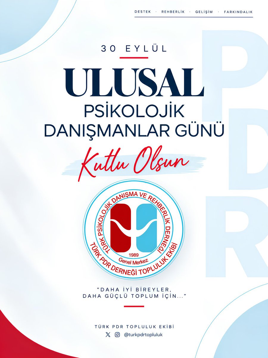 _Ahmet_Okus's tweet photo. Sabır, empati ve özveriyle hayatlara dokunan, yarınlara ışık tutan tüm meslektaşlarımın ve öğretmenlerimin 30 Eylül Ulusal Psikolojik Danışmanlar Günü kutlu olsun!
@turkpdrdernegi
@turkpdrtopluluk #PsikolojikDanışmanlarGünü #TürkPDR 
 #PDR https://t.co/jkNBzzB8mA