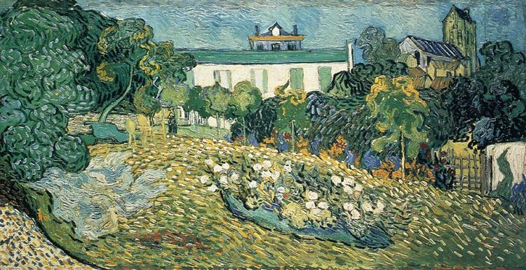 vangoghartist's tweet photo. In 1890, Van Gogh painted Daubigny’s Garden, stacking hedges, pond, and sky in rhythmic bands. The scene nears abstraction—form reduced to color and shape. Through this, he expressed calm and harmony while exploring new techniques. #artbots #vangogh https://t.co/sc1bAUzYjt