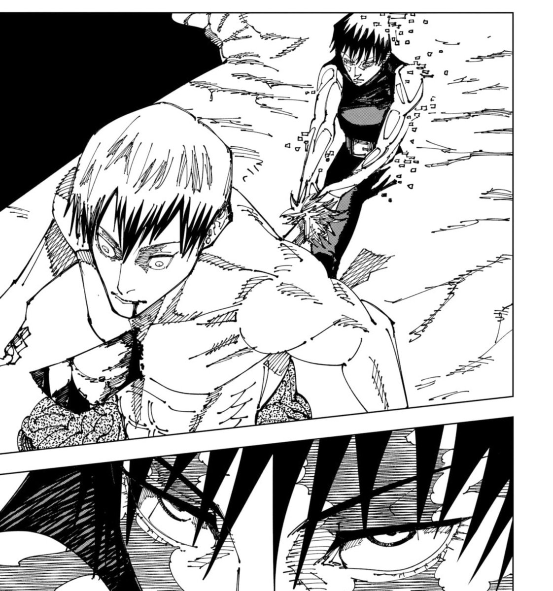 anid0m's tweet photo. I think Naoya has to be the biggest fraud in JJK 
Bro fought choso, he lost
Fought Maki, he lost 
You could say he lost to Maki's mom too
Then finally, lost to Maki, again https://t.co/MPU9VyznT8