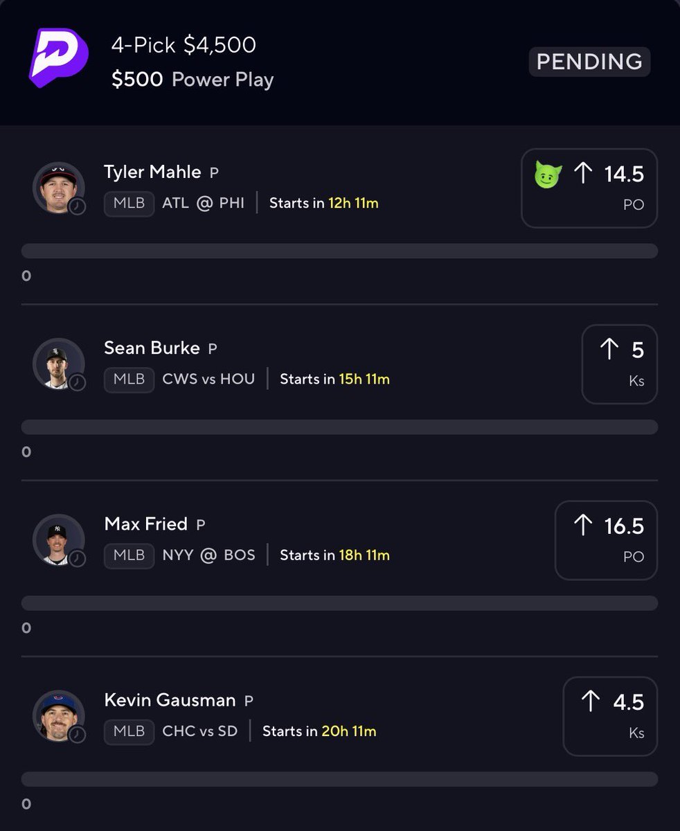 MattLockfmlv's tweet photo. The ONLY Parlay You Need For Wednesday 👀🚀 #NFL #PrizePicks #MLB @Playbook https://t.co/XxCAq7k1Xy